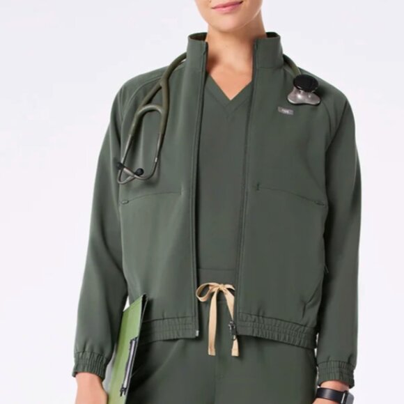 FIGS Sydney Scrub Jacket – Moss Green | Women’s Large | Premium Medical Jacket - Picture 1 of 4